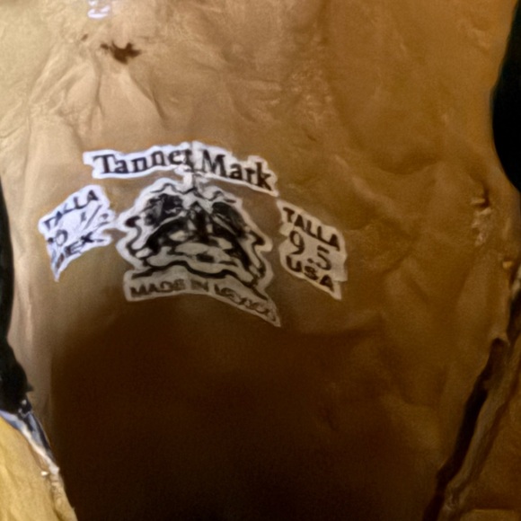 TANNER MARK COWBOY BOOTS 9.5 Black/white Shimmery Western Cowboy Boots NEW - Picture 11 of 13